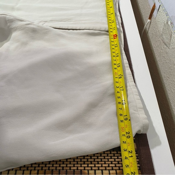 Eileen Fisher Crepe Silk Pants XL Ivory Highwaist Straight Leg Lightweight - Picture 8 of 13